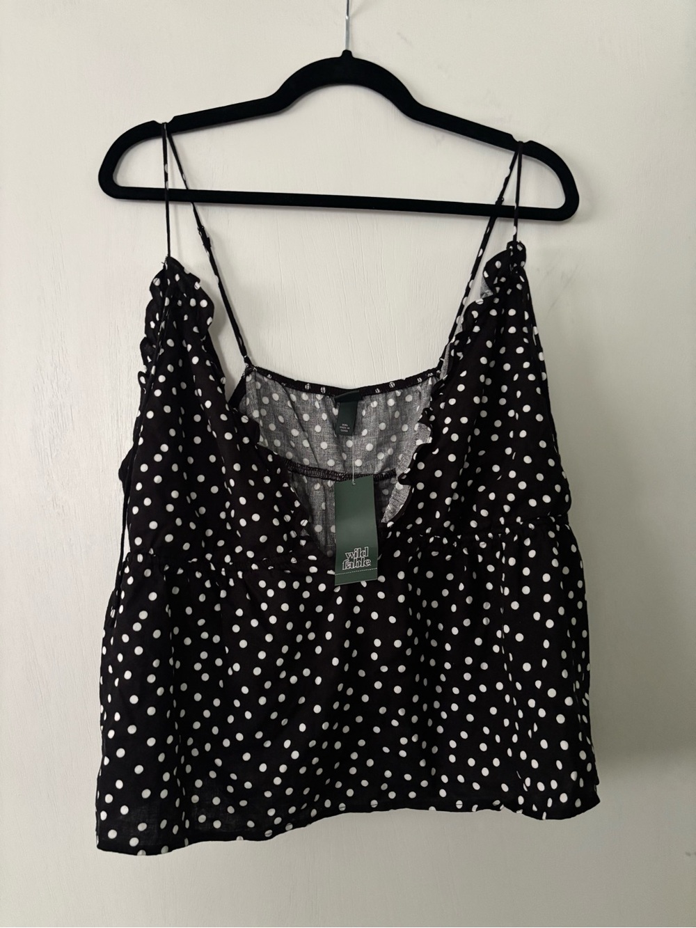 wild fable Black and White Polka Dot Spaghetti Strap Camisole